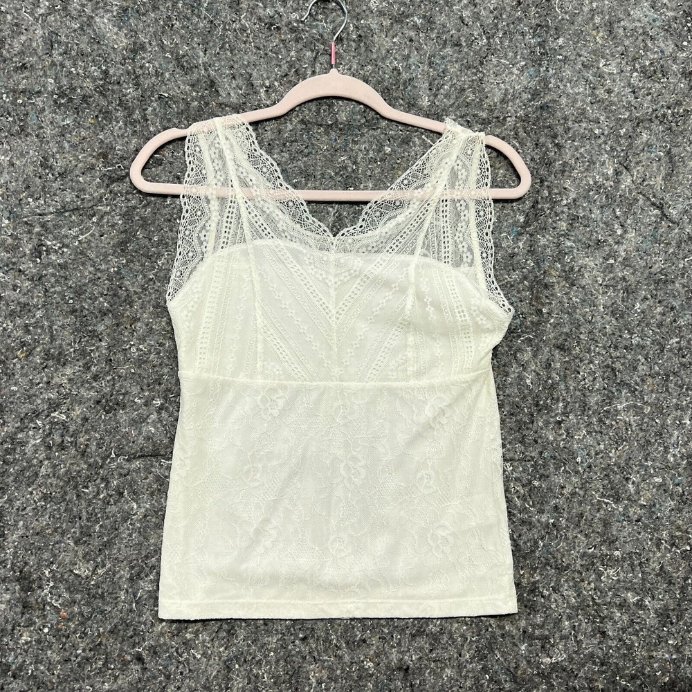 Lace Trim Ivory Camisole Top